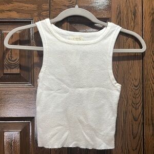 Cream Sleeveless Knit Top